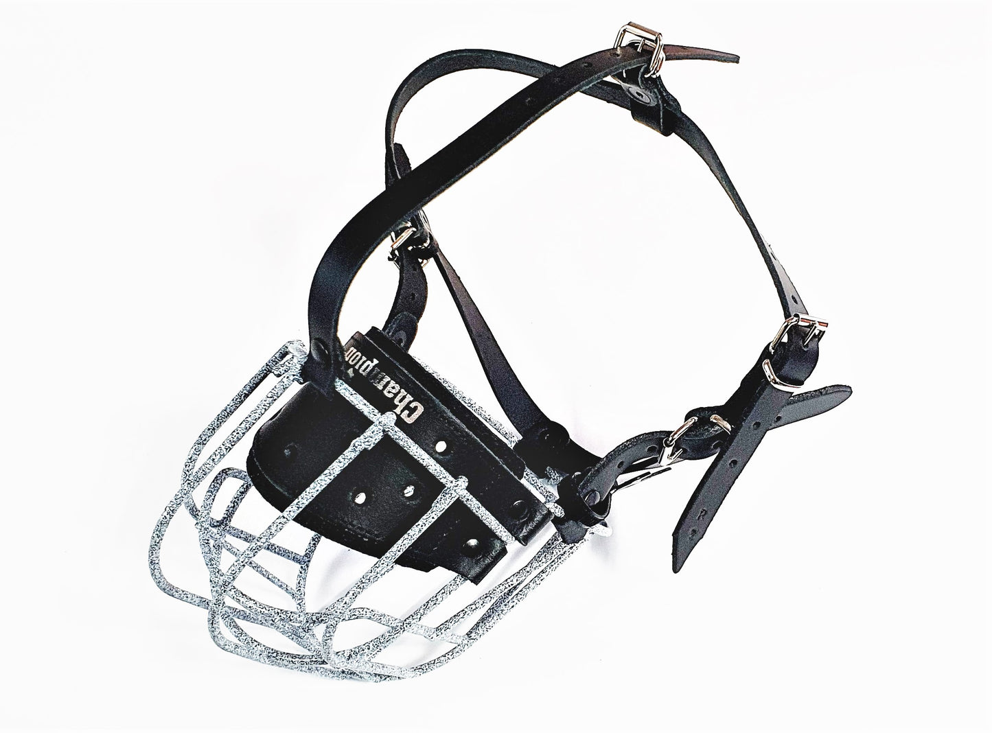 Spotted Rubber Basket Metal Muzzle