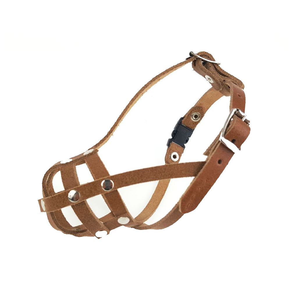 leather dog muzzle
