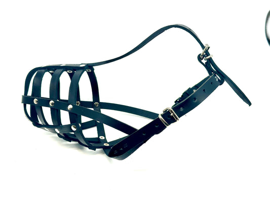 leather dog muzzle