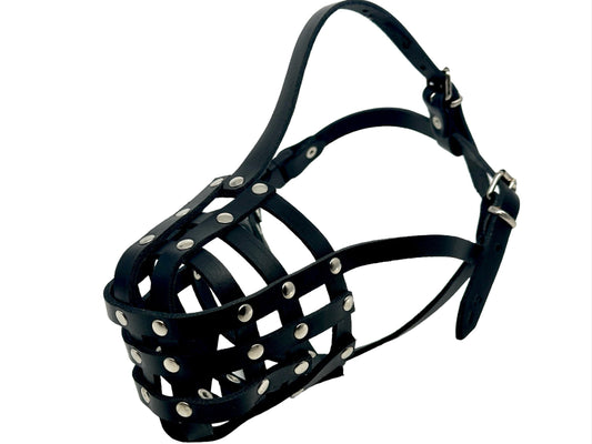 leather dog muzzle