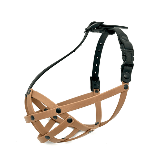 Biothane Dog Muzzle | Training & Behaviour | Waterproof | Frenchie Muzzle - Brown