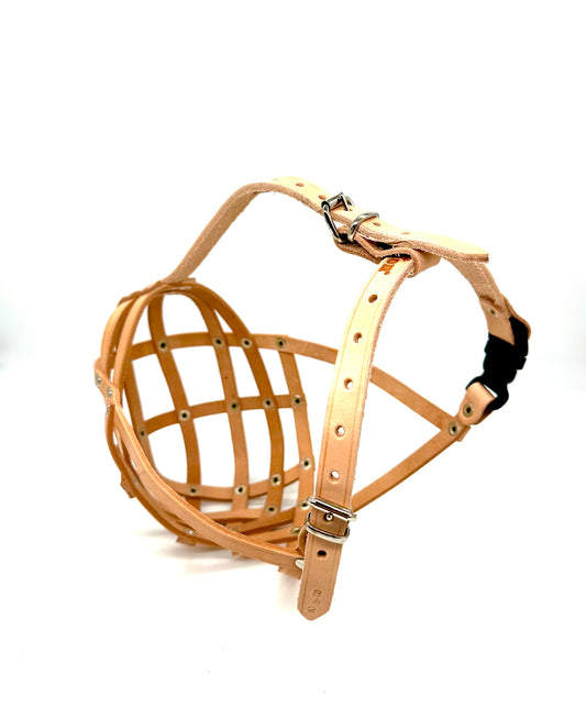 leather dog muzzle