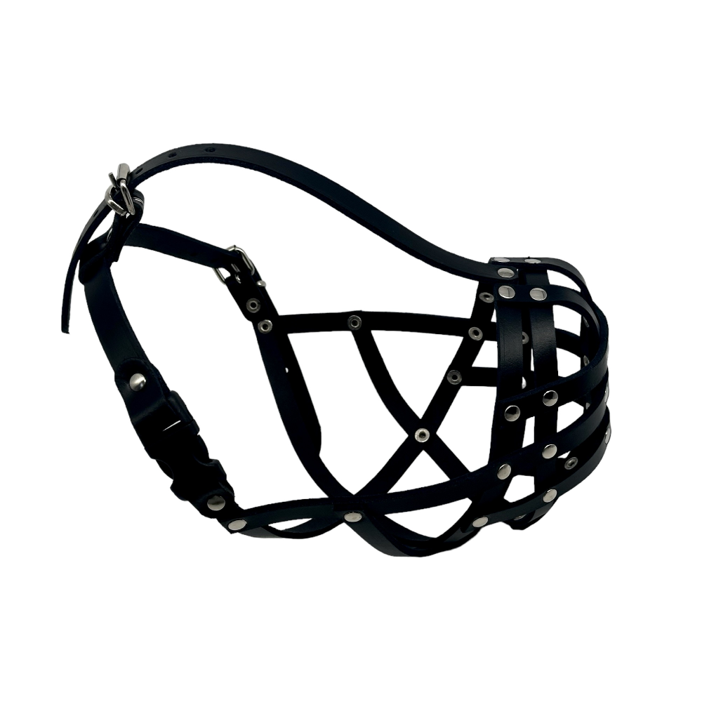leather dog muzzle