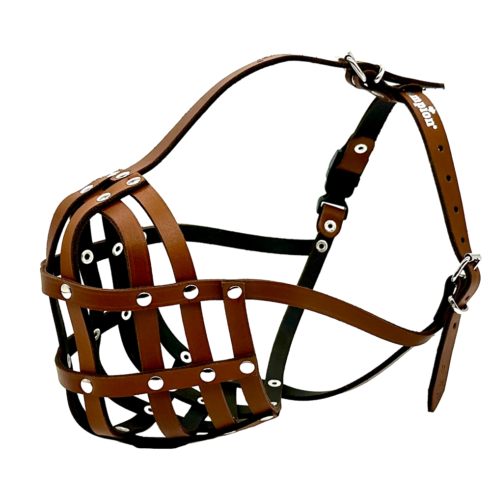 leather dog muzzle