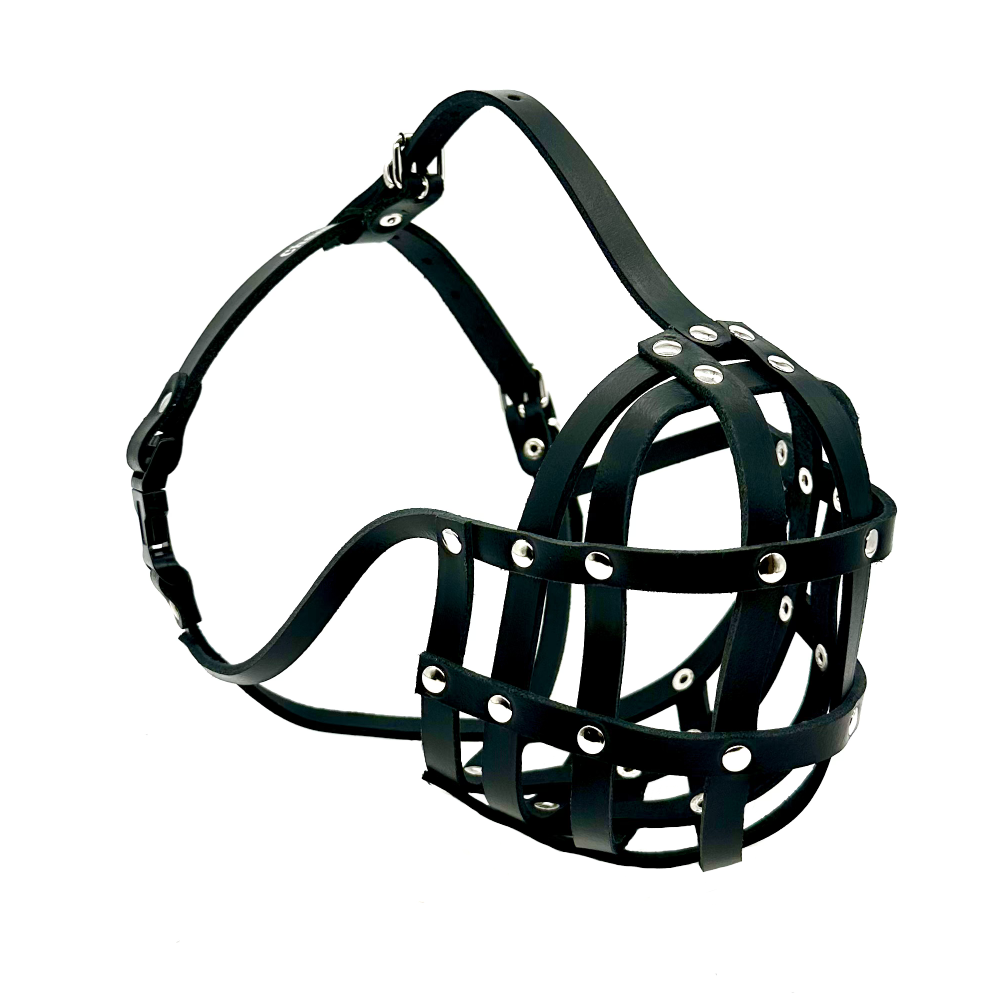 leather dog muzzle
