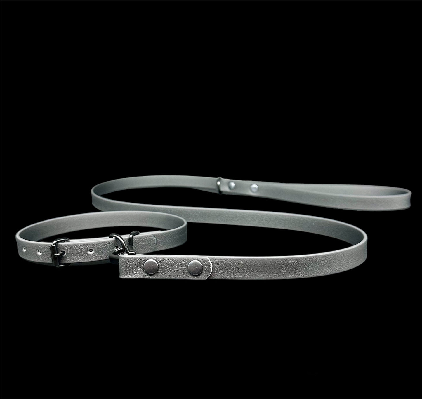 Black collar and lead set
