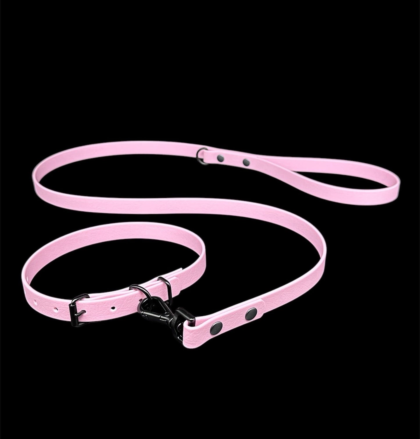 Pink collar and lead set