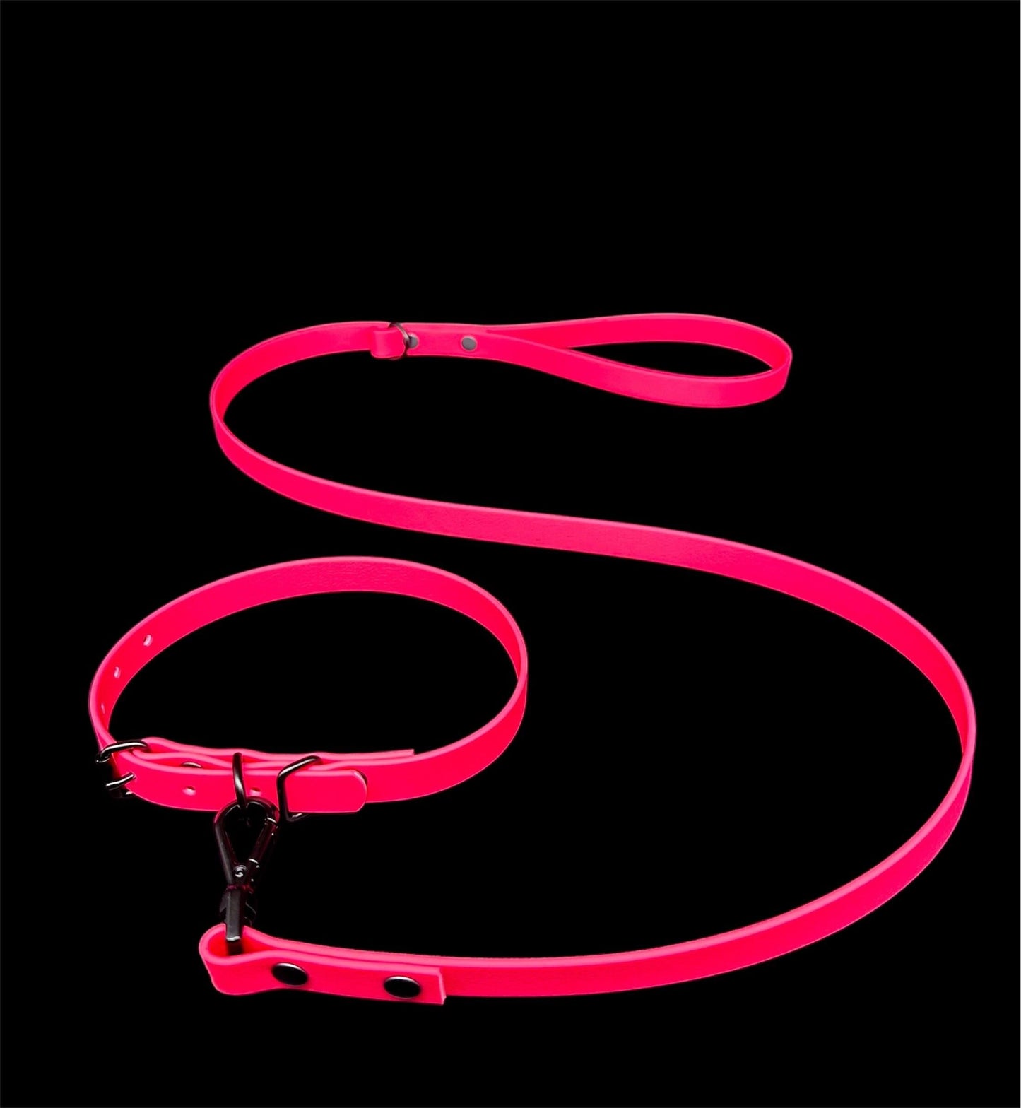 Pink collar and lead set