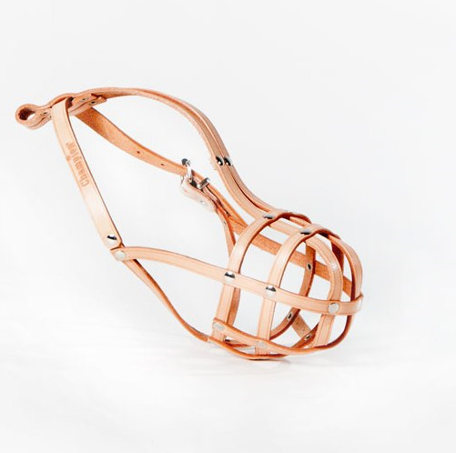 leather dog muzzle