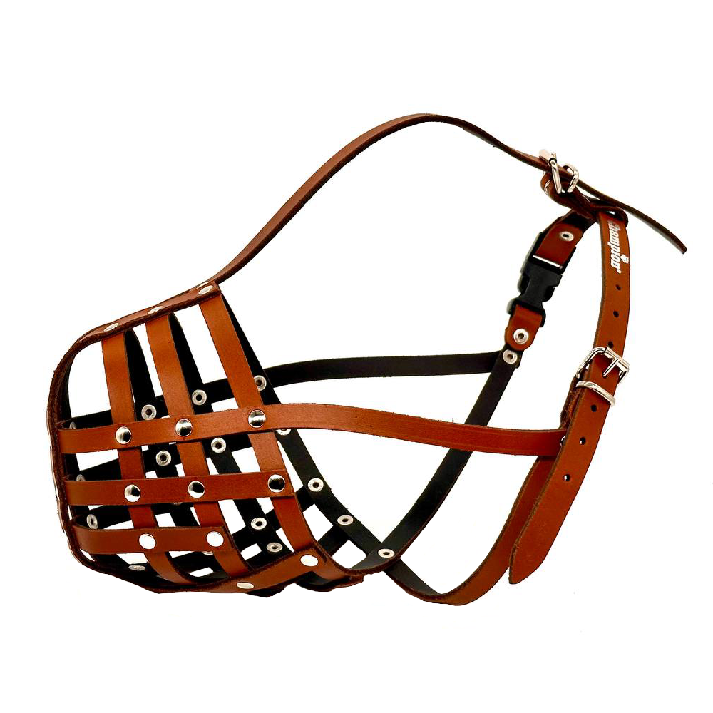 leather dog muzzle