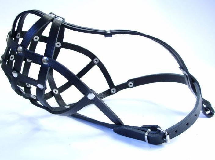 leather dog muzzle