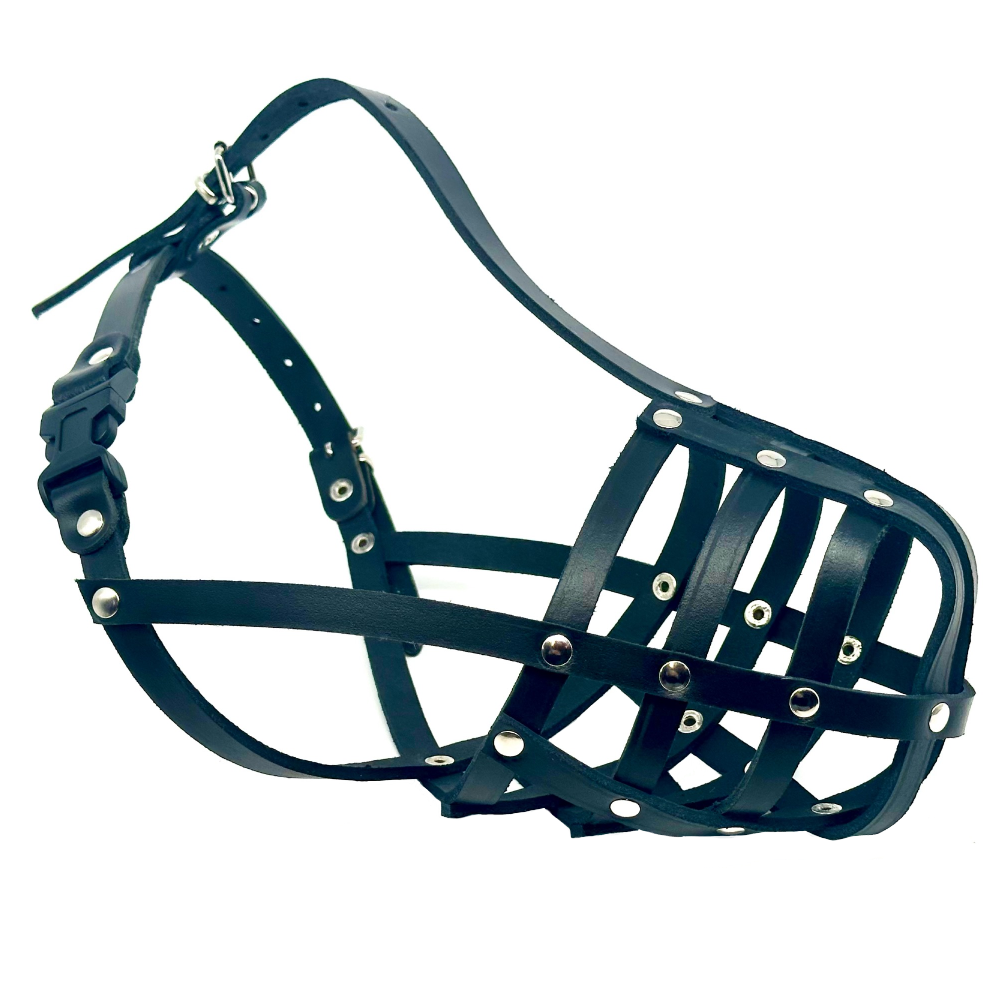 leather dog muzzle