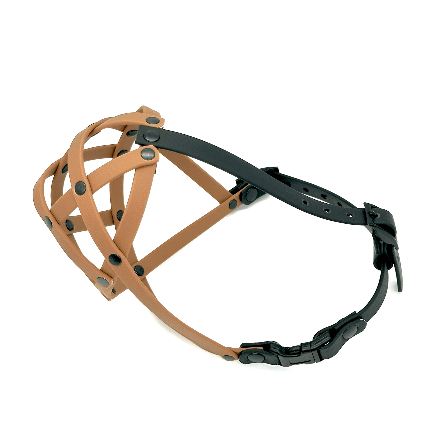 Biothane Dog Muzzle | Training & Behaviour | Waterproof | Frenchie Muzzle - Brown