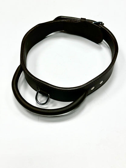 Genuine Leather Handmade Dog Collar With Handle 1.77" Wide Heavy Duty