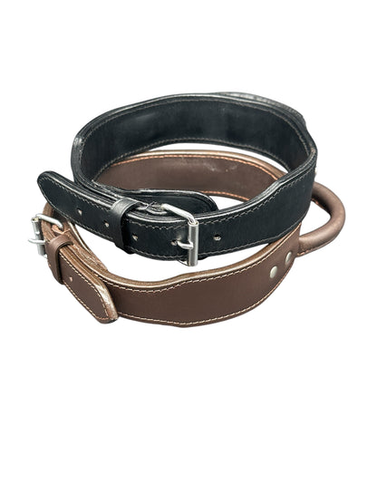 Genuine Leather Handmade Dog Collar With Handle 1.77" Wide Heavy Duty