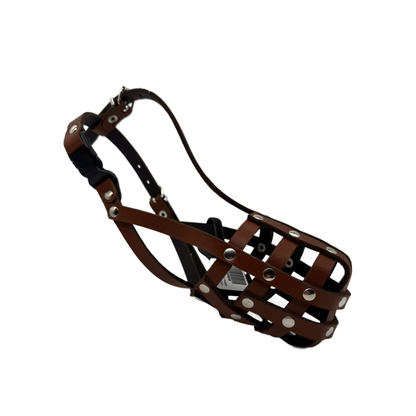 Lightweight Leather Dog Muzzle for Jack Russell and other similar dogs