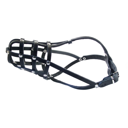 Lightweight Leather Dog Muzzle for Jack Russell and other similar dogs