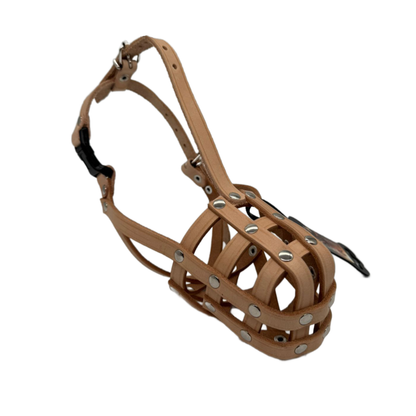 Lightweight Leather Dog Muzzle for Jack Russell and other similar dogs