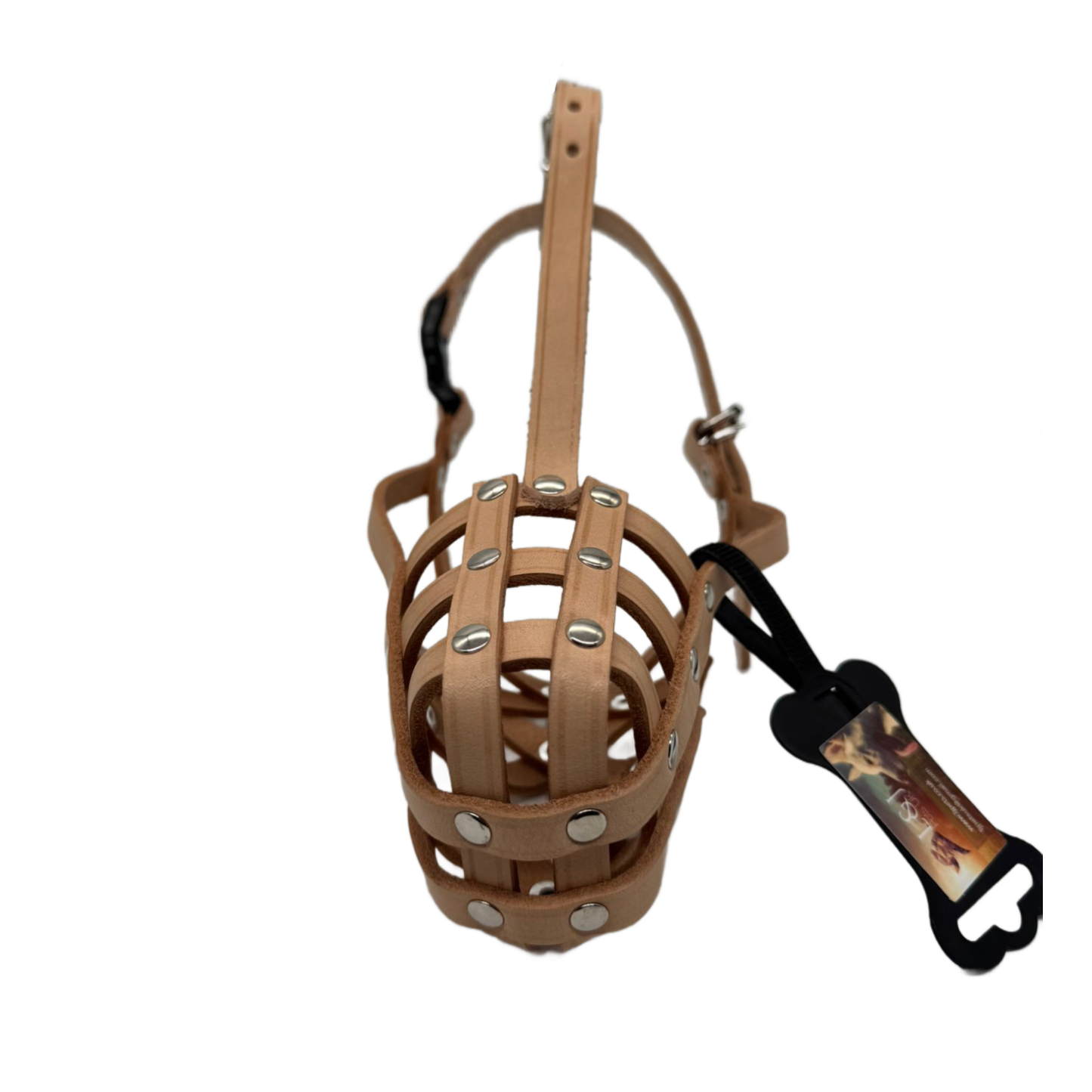 Lightweight Leather Dog Muzzle for Jack Russell and other similar dogs