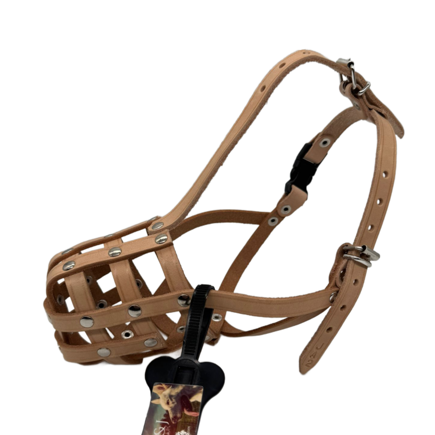 Lightweight Leather Dog Muzzle for Jack Russell and other similar dogs