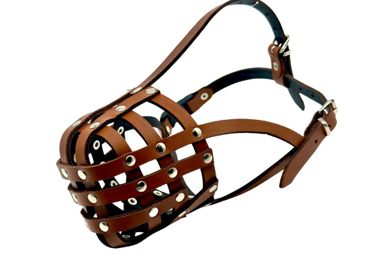 leather dog muzzle