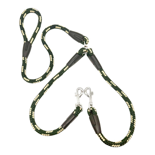 Strong & Durable Dual Coupler | 2-Way Nylon Dog Walking Leash Lead