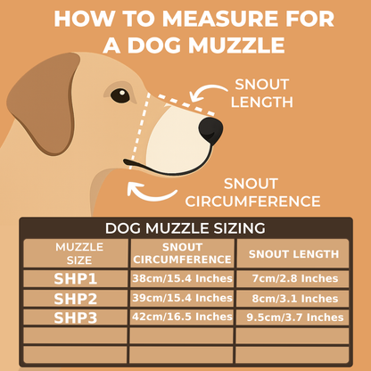 Lightweight Leather Dog Muzzle for Shar Pei and Other similar snouts