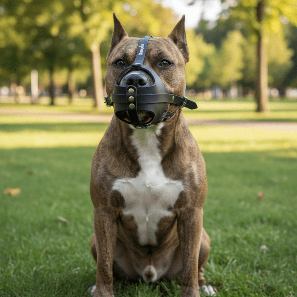 Leather Dog Muzzle for American Staffordshire Terrier | Amstaff | Real Leather Dog Muzzle