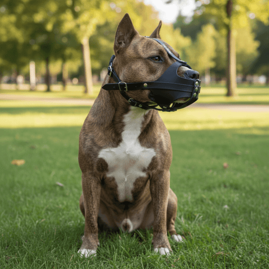 Leather Dog Muzzle for American Staffordshire Terrier | Amstaff | Real Leather Dog Muzzle