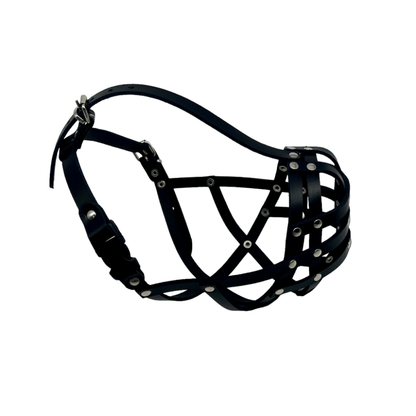 Lightweight Leather Dog Muzzle for Boxer and Similar Short Snouted Dogs | Real Leather Dog Muzzle