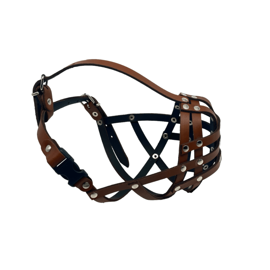 Lightweight Leather Dog Muzzle for Boxer and Similar Short Snouted Dogs | Real Leather Dog Muzzle