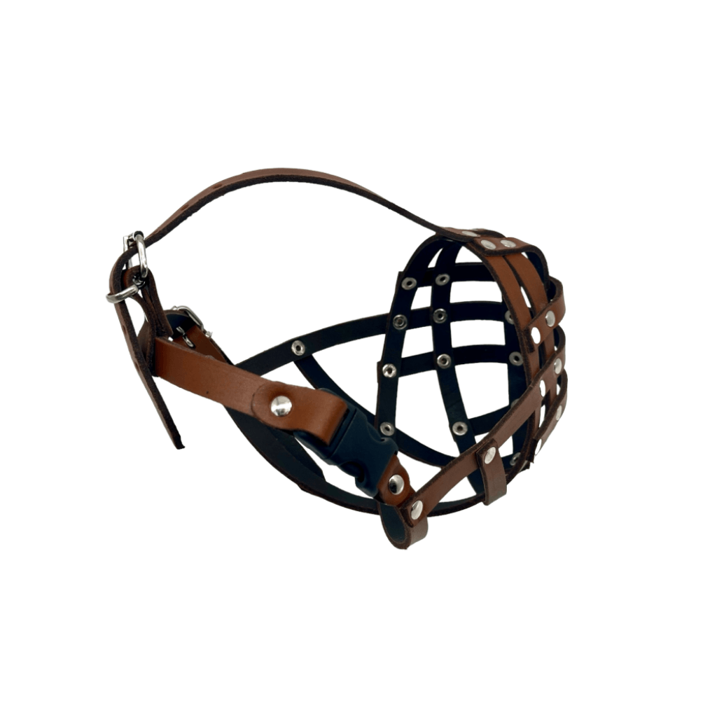 Lightweight Leather Dog Muzzle for Boxer and Similar Short Snouted Dogs | Real Leather Dog Muzzle
