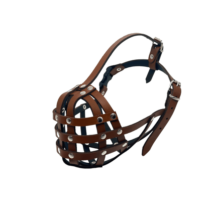 Lightweight Leather Dog Muzzle for Boxer and Similar Short Snouted Dogs | Real Leather Dog Muzzle