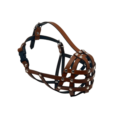 Lightweight Leather Dog Muzzle for Boxer and Similar Short Snouted Dogs | Real Leather Dog Muzzle