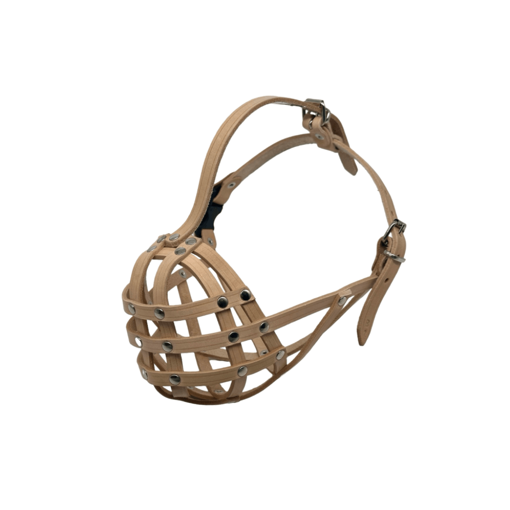 Lightweight Leather Dog Muzzle for Boxer and Similar Short Snouted Dogs | Real Leather Dog Muzzle