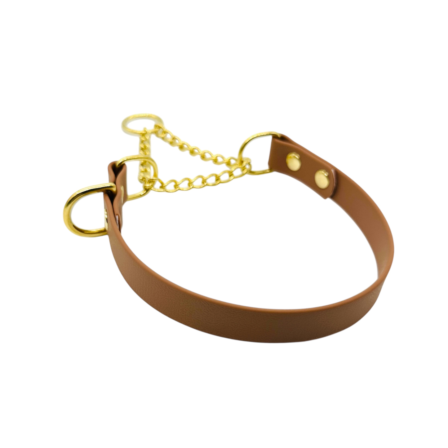 L&J Pets UK Martingale Dog Collar & Lead Set | Waterproof & Odour Proof | BioThane Webbing | Solid Brass Chain | Made in UK