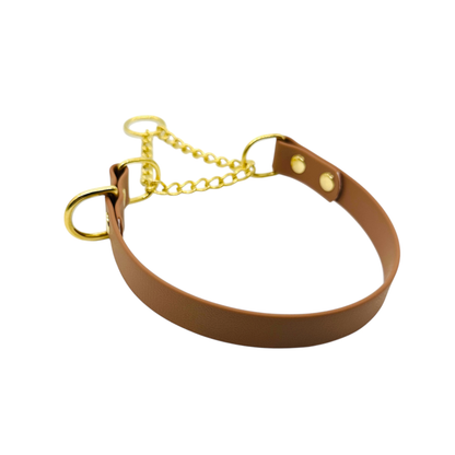 L&J Pets UK Martingale Dog Collar & Lead Set | Waterproof & Odour Proof | BioThane Webbing | Solid Brass Chain | Made in UK