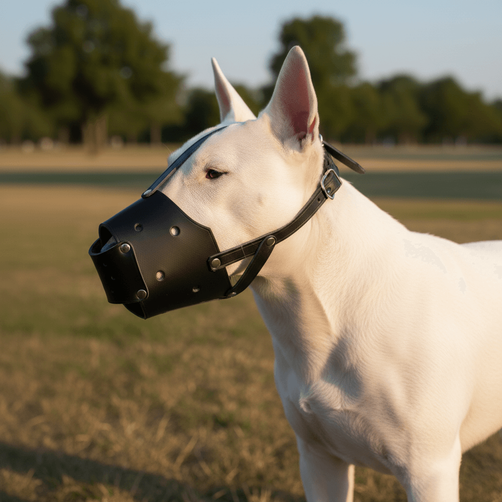 Leather Dog Muzzle for Bull Terrier and Similar Dogs | Real Leather Dog Muzzle
