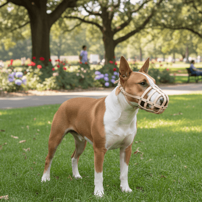 Genuine leather lightweight dog muzzle for Staffordshire Bull Terrier, Staffy, Staffie and similar dogs