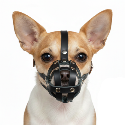 Lightweight Leather Dog Muzzle for Chihuahua Yorkshire Terrier Mini Pitcher & Other