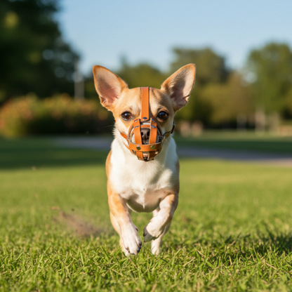 Lightweight Leather Dog Muzzle for Chihuahua Yorkshire Terrier Mini Pitcher & Other