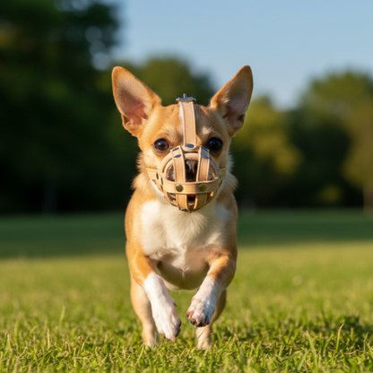 Lightweight Leather Dog Muzzle for Chihuahua Yorkshire Terrier Mini Pitcher & Other