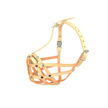 Lightweigh Leather Dog Muzzle for French Bulldogs "Frenchies" and Other Similar Breeds | Real Leather Dog Muzzle