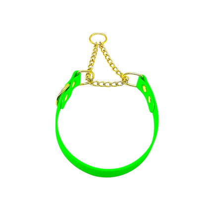 L&J Pets UK Martingale Dog Collar & Lead Set | Waterproof & Odour Proof | BioThane Webbing | Solid Brass Chain | Made in UK