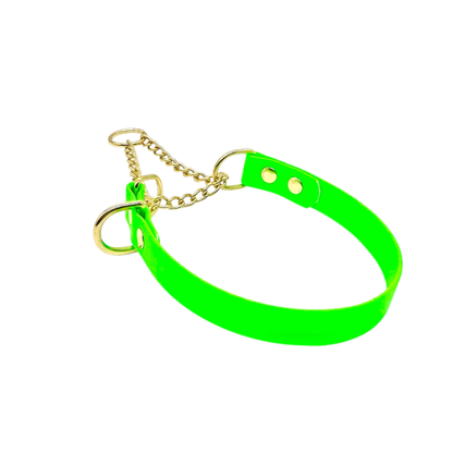 L&J Pets UK Martingale Dog Collar & Lead Set | Waterproof & Odour Proof | BioThane Webbing | Solid Brass Chain | Made in UK