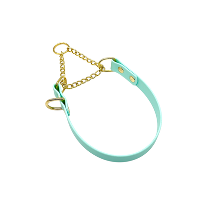 L&J Pets UK Martingale Dog Collar & Lead Set | Waterproof & Odour Proof | BioThane Webbing | Solid Brass Chain | Made in UK