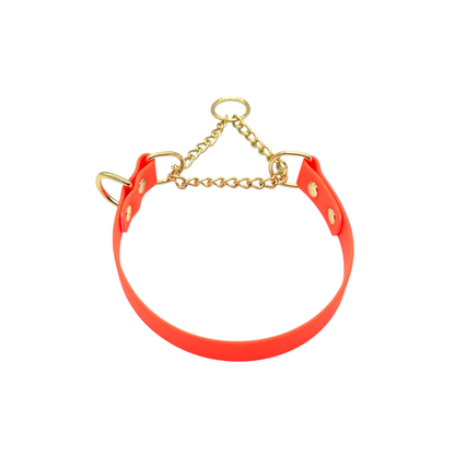 L&J Pets UK Martingale Dog Collar & Lead Set | Waterproof & Odour Proof | BioThane Webbing | Solid Brass Chain | Made in UK