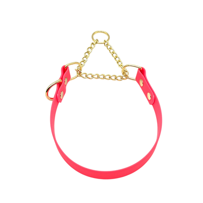 L&J Pets UK Martingale Dog Collar & Lead Set | Waterproof & Odour Proof | BioThane Webbing | Solid Brass Chain | Made in UK