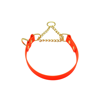 L&J Pets UK Martingale Dog Collar & Lead Set | Waterproof & Odour Proof | BioThane Webbing | Solid Brass Chain | Made in UK