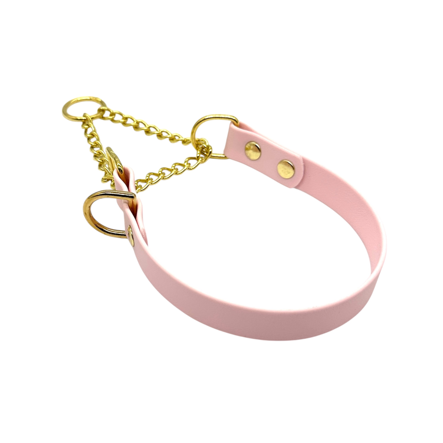 L&J Pets UK Martingale Dog Collar & Lead Set | Waterproof & Odour Proof | BioThane Webbing | Solid Brass Chain | Made in UK